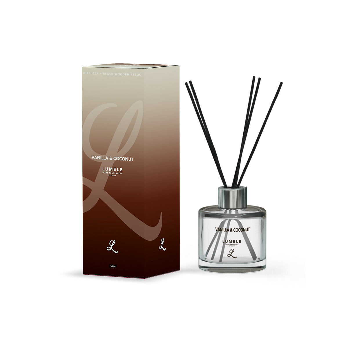 Vanilla & Coconut - 100% Natural Essential Oil Reed Diffuser 100ml