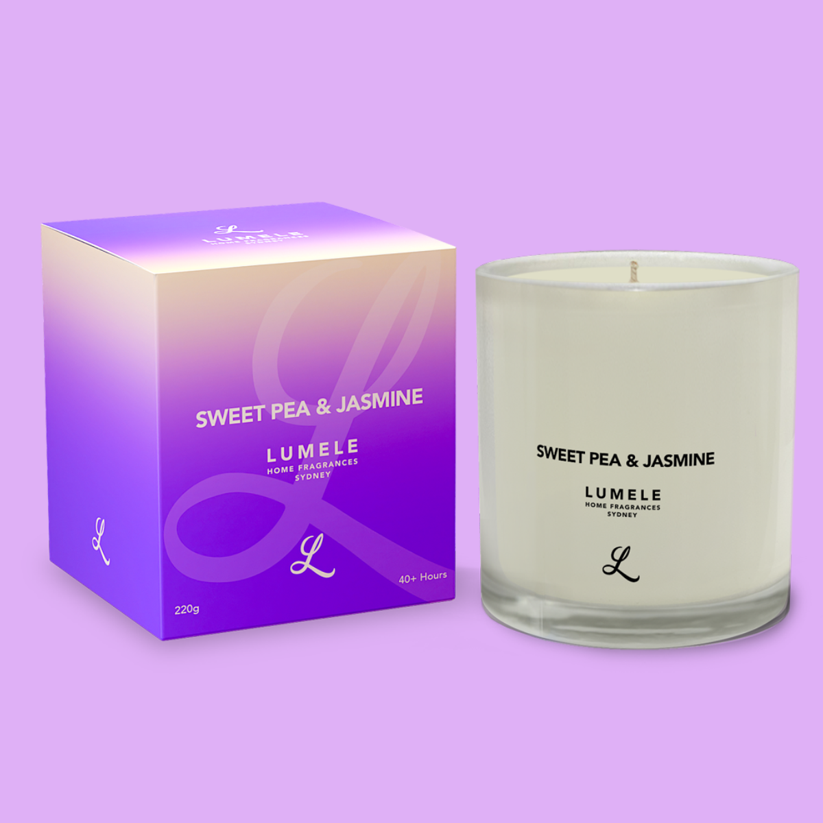 Sweet Pea & Jasmine - 100% Natural Soy Scented Candle