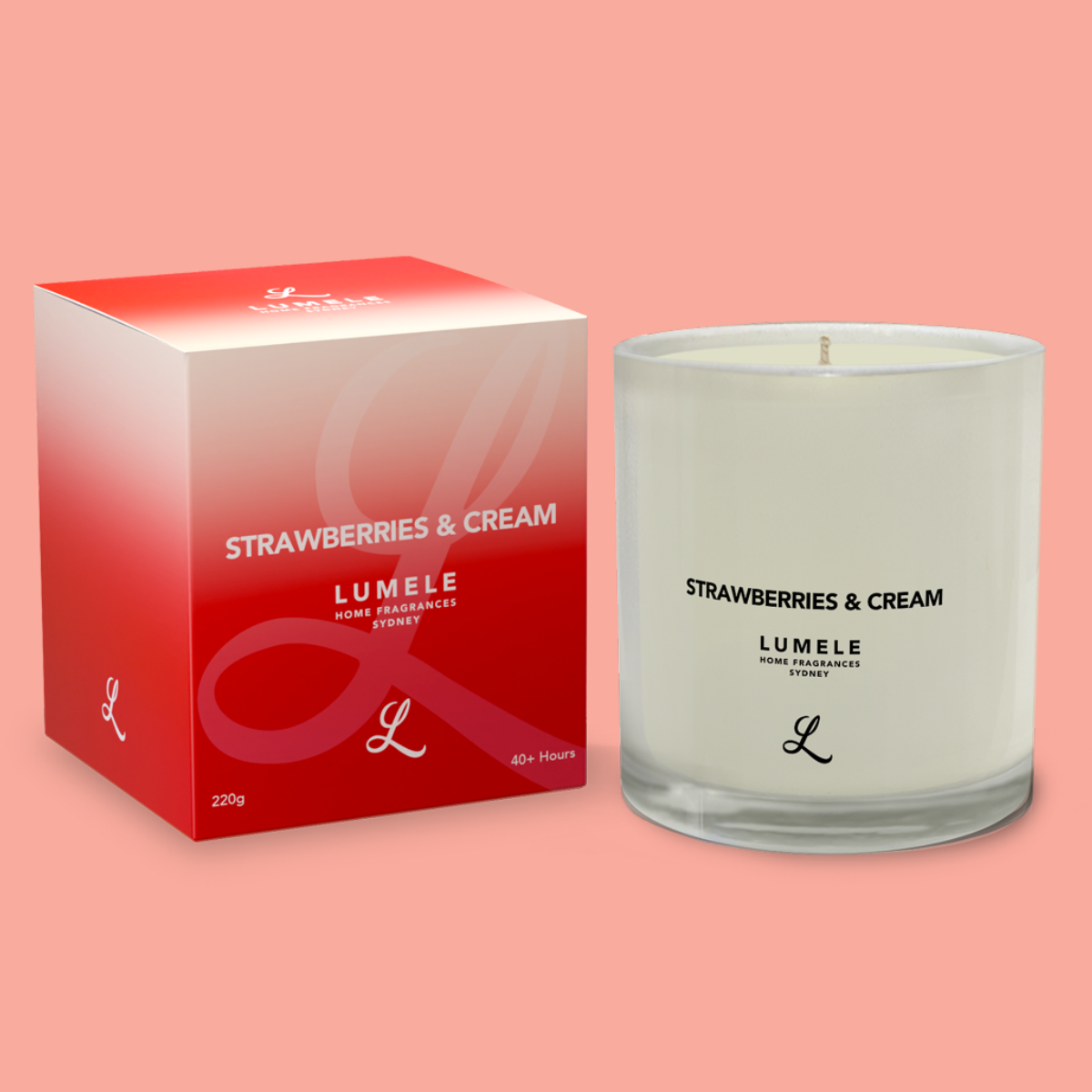 Strawberries & Cream - 100% Natural Soy Scented Candle